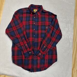 Vintage Y2K Duck Head Cotton Flannel Shirt L Plaid Long Sleeve Holiday heritage